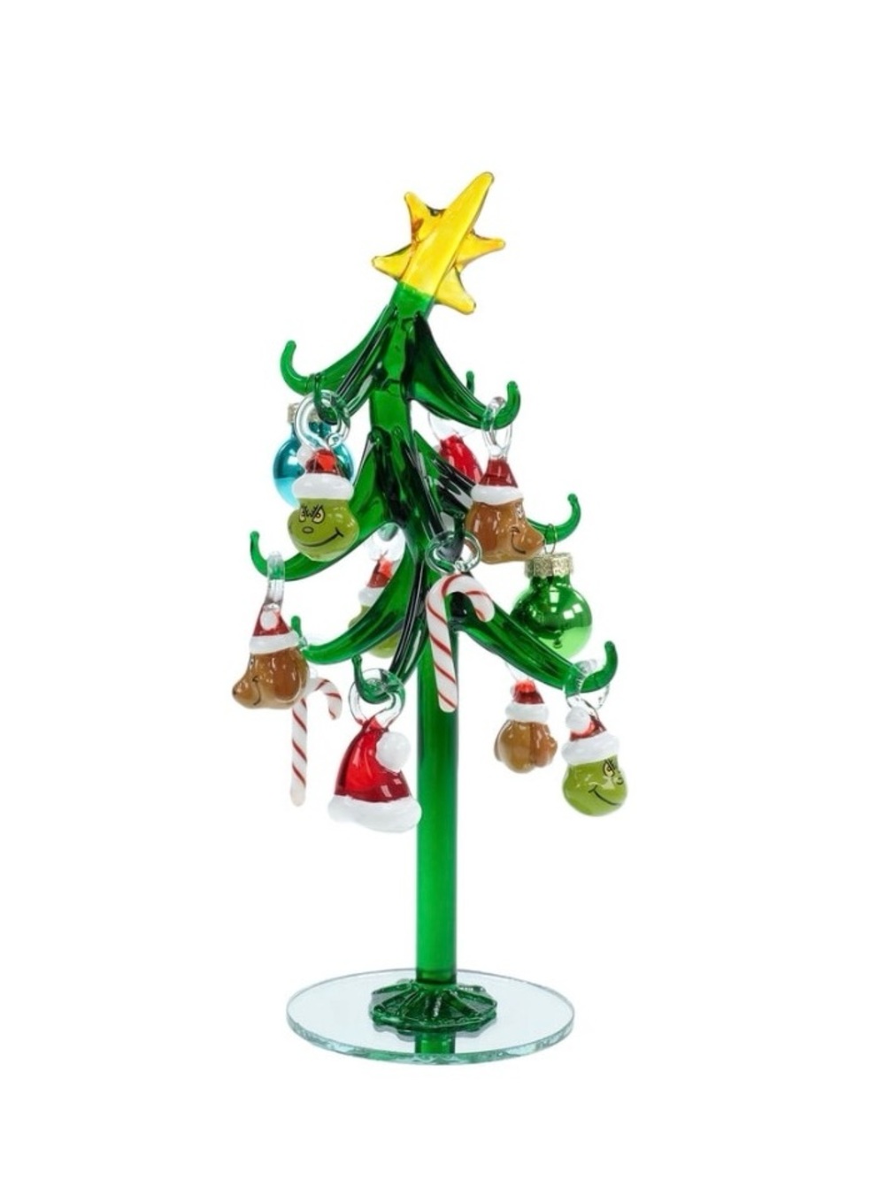 NIB. DR. SEUSS The Grinch 8” Glass Christmas Tree Tabletop Decor
